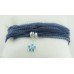 Flower (blue) with silk bracelet/necklace 